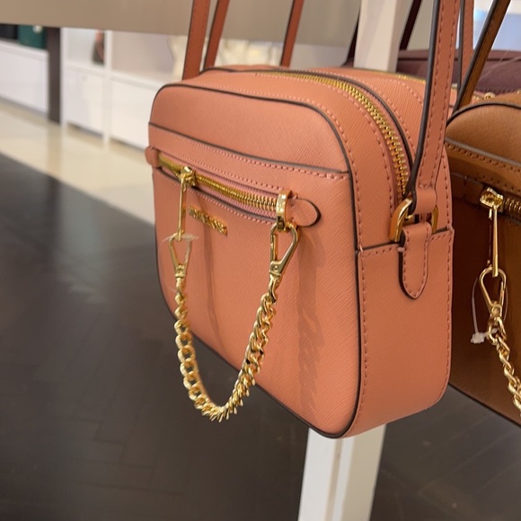 Michael Kors Jet Set Item Large East West Zip Chain Sunset Rose Crossbody Bag - Picture 8 of 12